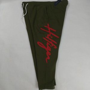 $70 Tommy Men's Big Spell Out Sweatpants Size XL 38x28  Green